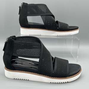 NEW Easy Spirit Women’s Wander Strap Wedge Sandals Black Size 7M